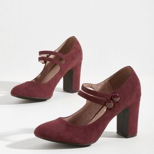 Burgundy Mary Janes